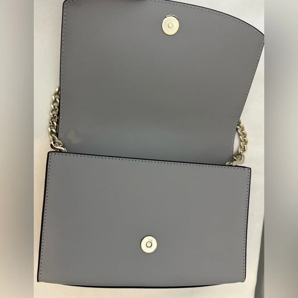 Kate Spade Carson Color Block Black Gray and White Leather Crossbody Bag